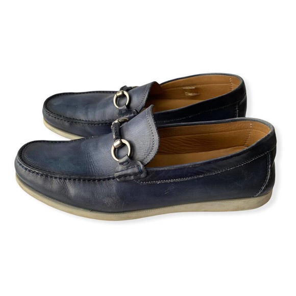 Magnanni Men’s Blue Casual Leather Slip On Sneakers Loafer Shoes Size 10.5 main image 7